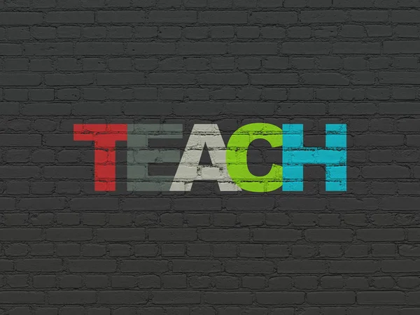 Eğitim kavramı: duvar arka plan üzerinde öğretmek