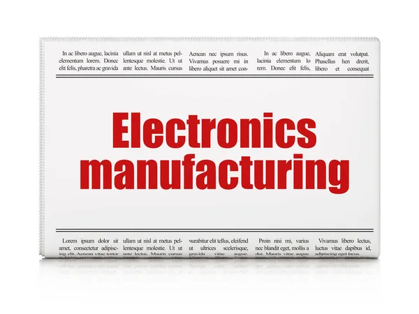 Manufacuring concept: krantenkop Electronics Manufacturing — Stockfoto