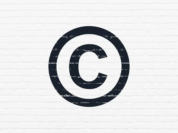 Law concept: Copyright on wall background — Stock Photo, Image