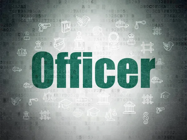 Law concept: Officer on Digital Data Paper background
