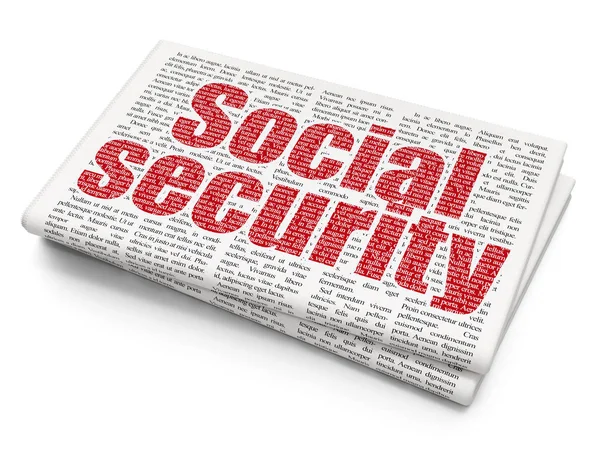 Protection concept: Social Security on Newspaper background — Stock Photo, Image