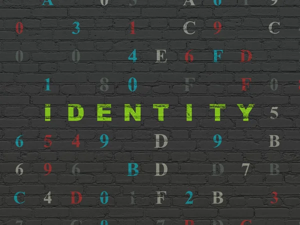 Veiligheidsconcept: Identiteit op muurachtergrond — Stockfoto