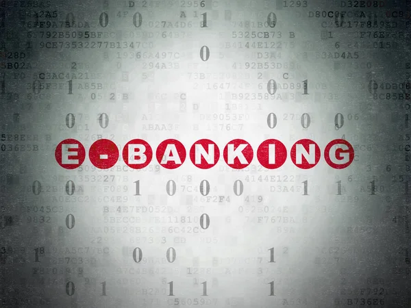Ekonomi kavramı: E-Bankacılık dijital veri kağıt arka plan üzerinde — Stok fotoğraf