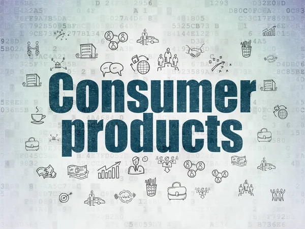 Business concept: Consumer Products on Digital Data Paper background