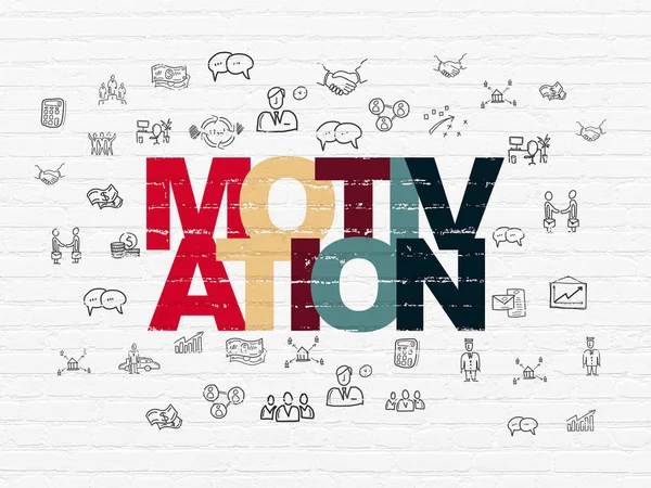 Concept de finance : Motivation sur fond de mur — Photo