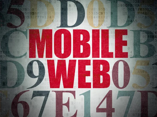 Concetto di sviluppo Web: Web mobile su sfondo Digital Data Paper — Foto Stock