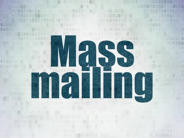 Koncepcja marketingu: masowy Mailing na tle cyfrowych danych papierze — Zdjęcie stockowe