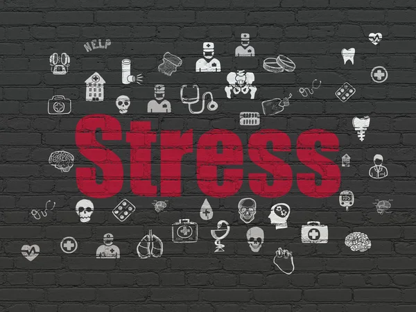 Gesundheitskonzept: Stress vor dem Hintergrund der Wand — Stockfoto