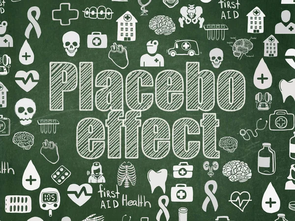 Health concept: Placebo Effect on School board background — Stock Photo, Image