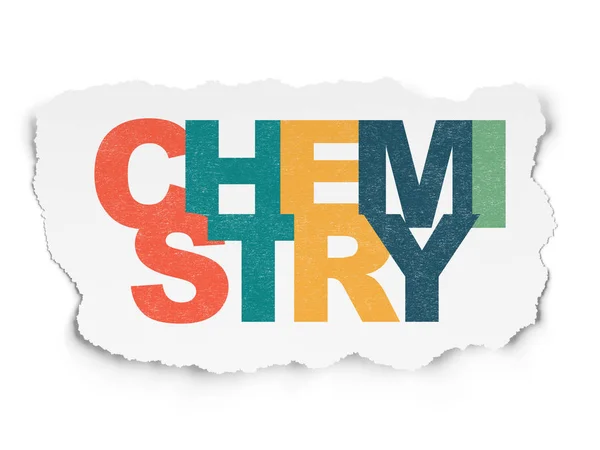 Conceito de educação: Química sobre papel rasgado — Fotografia de Stock