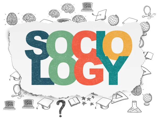 Education concept: Sociology on Torn Paper background — Stock Photo, Image