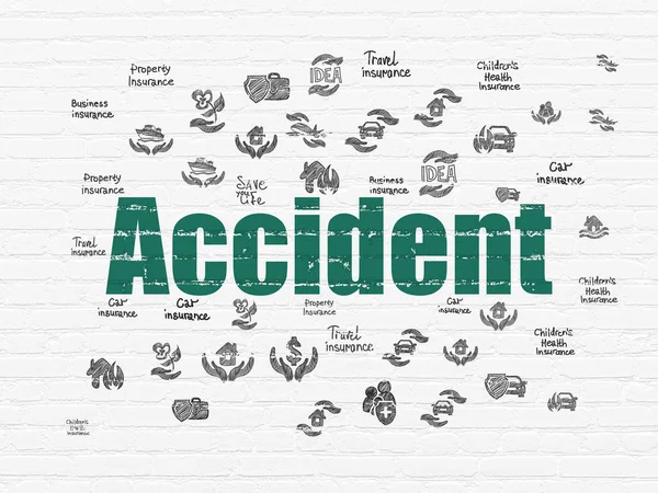 Concept d'assurance : Accident sur fond mural — Photo
