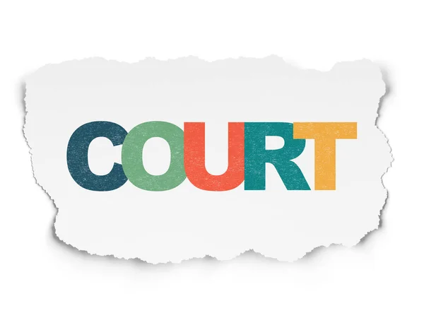 Law concept: Court on Torn Paper background — Stock Photo, Image