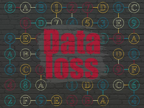 Data käsite: Tietojen menetys seinällä tausta — kuvapankkivalokuva