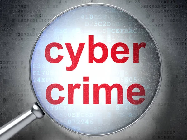Conceito de proteção: Crime cibernético com vidro óptico — Fotografia de Stock