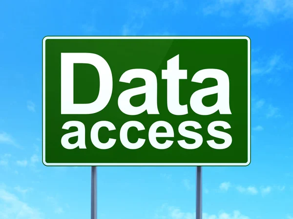 Concetto di informazione: accesso ai dati sulla segnaletica stradale — Foto Stock