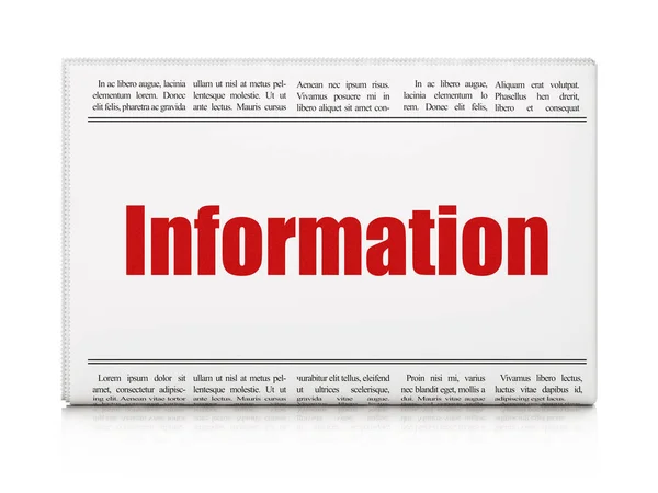 Concetto di informazione: titolo del giornale Informazioni — Foto Stock