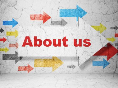 Ekonomi kavramı: grunge duvar arka plan ile Hakkımızda oku