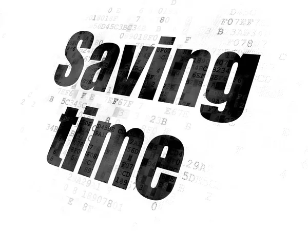 Concetto di tempo: risparmiare tempo su sfondo digitale — Foto Stock