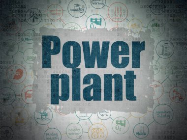 Endüstri kavramı: santral dijital veri kağıt arka plan üzerinde