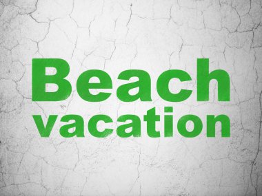 Tatil kavramı: duvar arka plan üzerinde Beach Tatil