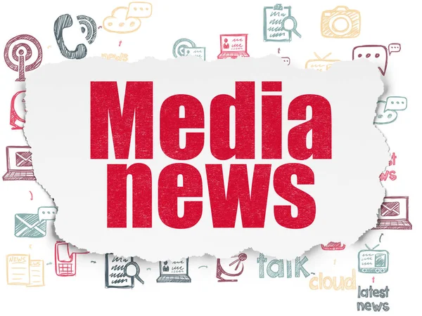 News concept: Media News on Torn Paper background — Stock Photo, Image