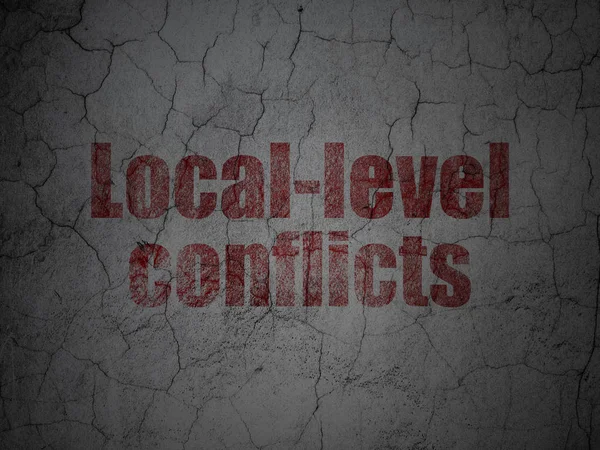 Koncepcji politycznej: poziom lokalny konflikt na grunge tle muru — Zdjęcie stockowe