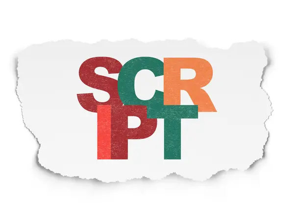 Concepto de software: Script on Torn Paper background — Foto de Stock