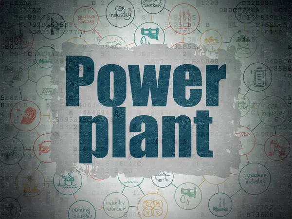 Endüstri kavramı: santral dijital veri kağıt arka plan üzerinde