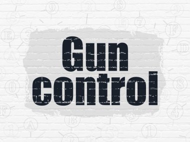 Koruma kavramı: duvar arka plan üzerinde silah kontrolü