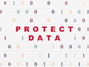 Koruma kavramı: duvar arka plan üzerinde veri korumak