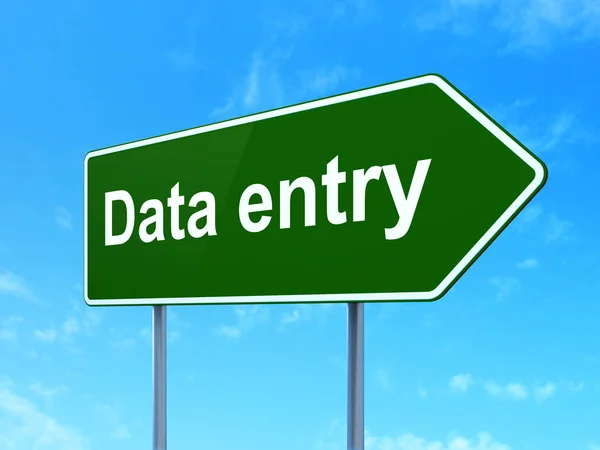 Information concept: Data Entry on road sign background — Stock Photo, Image