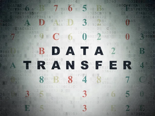 Concepto de datos: Transferencia de datos en el fondo del documento de datos digital — Foto de Stock