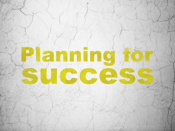 Conceito de negócio: Planejamento para o sucesso no fundo da parede — Fotografia de Stock