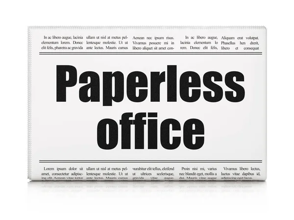 Concetto di finanza: titolo del giornale Paperless Office — Foto Stock