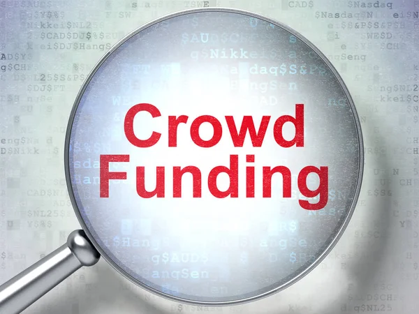 Geschäftskonzept: Crowdfunding mit optischem Glas — Stockfoto