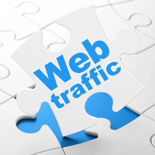 Concetto di Web design: Traffico Web su sfondo puzzle — Foto Stock