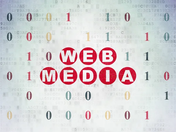 Concept de développement Web : Médias Web sur fond de papier numérique — Photo