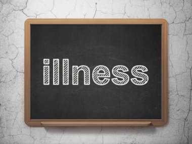 Sağlık kavramı: hastalık kara tahta arka plan üzerinde