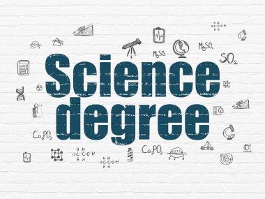 Bilim kavramı: bilim derecesi duvar arka plan üzerinde