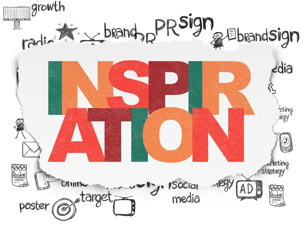 Concepto de marketing: Inspiración en un fondo de papel roto — Foto de Stock