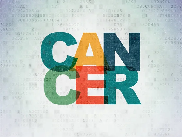 Concept van de geneeskunde: kanker op digitale Data-Paper achtergrond — Stockfoto