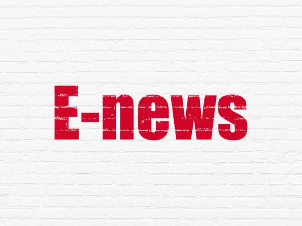 Nachrichtenkonzept: E-News auf Wandhintergrund — Stockfoto