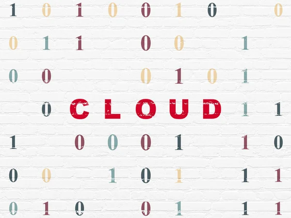 Concetto di cloud computing: Cloud on wall background — Foto Stock