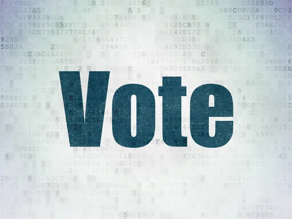 Koncepcja polityki: głosować na tle cyfrowych danych papierze — Zdjęcie stockowe