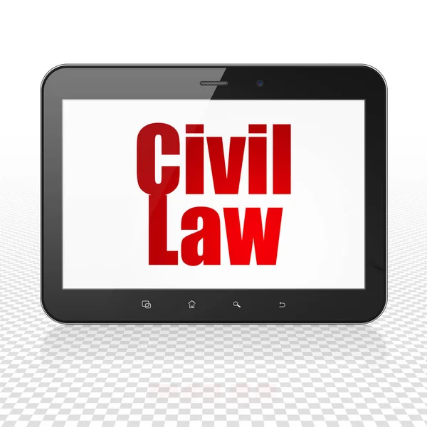 법 개념: 태블릿 컴퓨터 디스플레이에 민법 — 스톡 사진