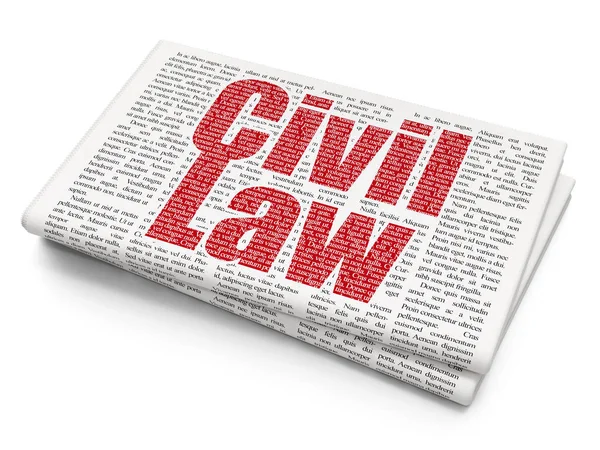 Pojęcie prawa: prawo cywilne na tle gazety — Zdjęcie stockowe