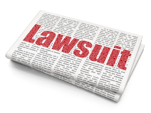 法律概念： 诉讼上报纸背景 — 图库照片