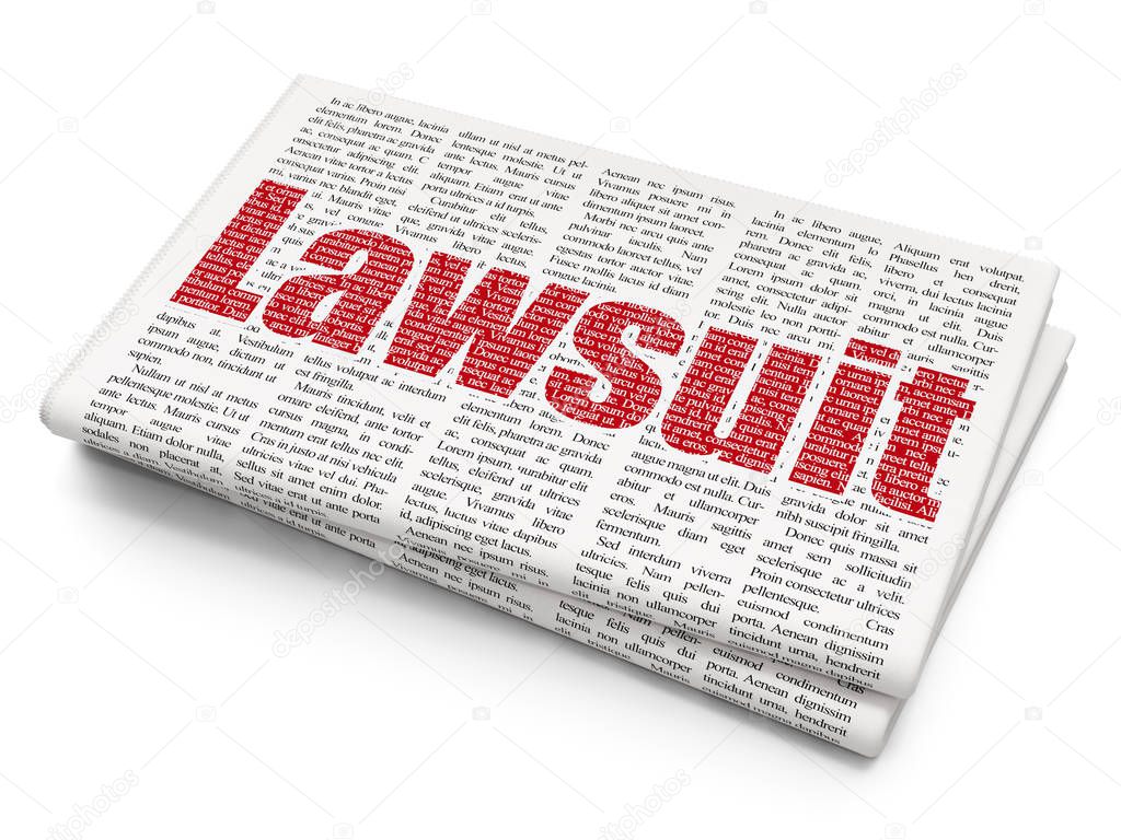 Law concept: Lawsuit on Newspaper background