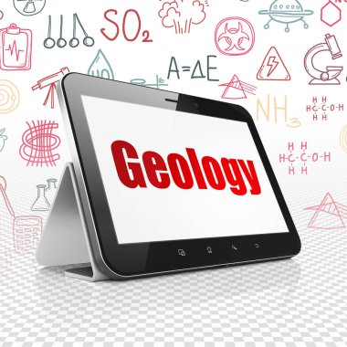 Bilim kavramı: Jeoloji ekranda Tablet bilgisayarınızla